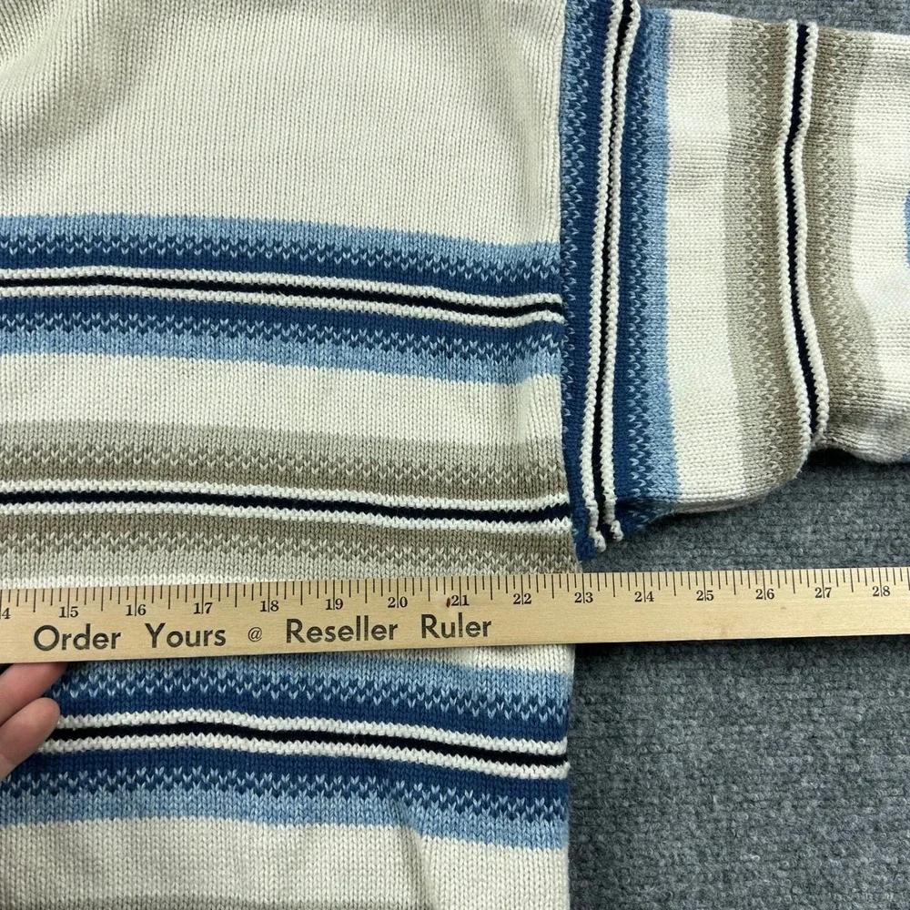 Jantzen Sweater Mens Large Grandpacore Striped Crewneck Knit Made in USA Vintage